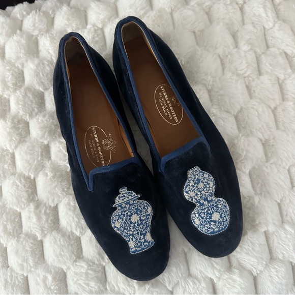 STUBBS &  WOOTTON Embroidered Loafers Sz 5.5 - Picture 1 of 8